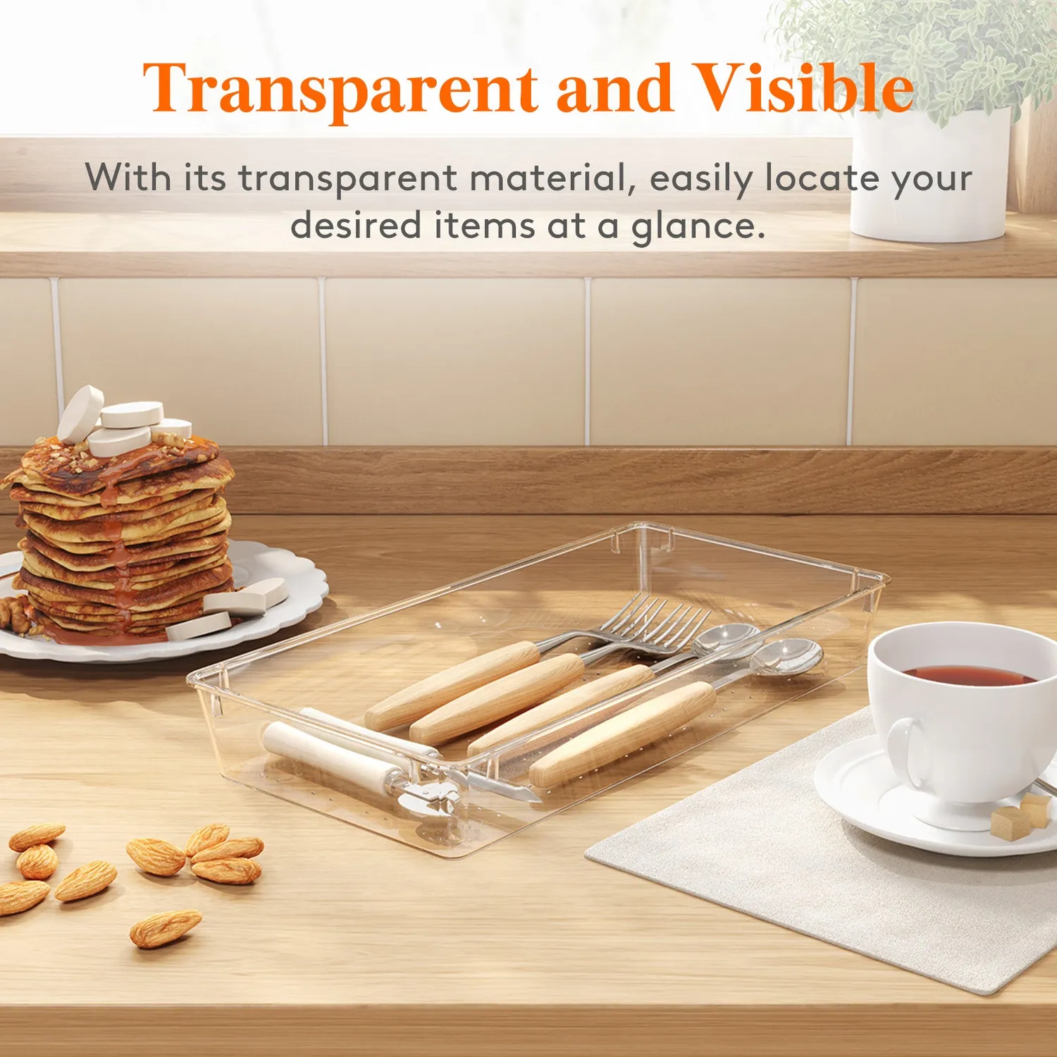 Lifewit Organizer Besteckeinsatz 4er transparent 15x30cm