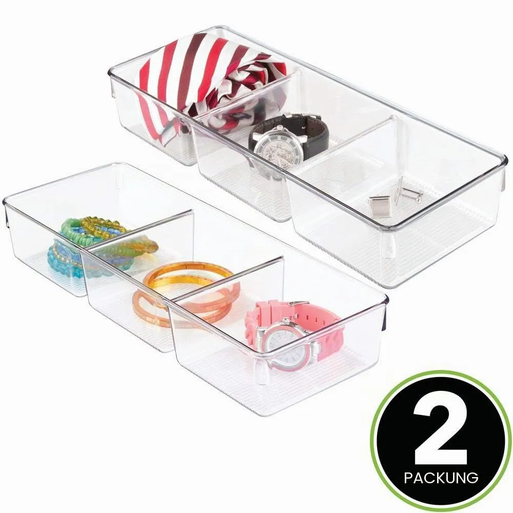 mDesign Schubladen Organizer Box 3 Fächer 2er