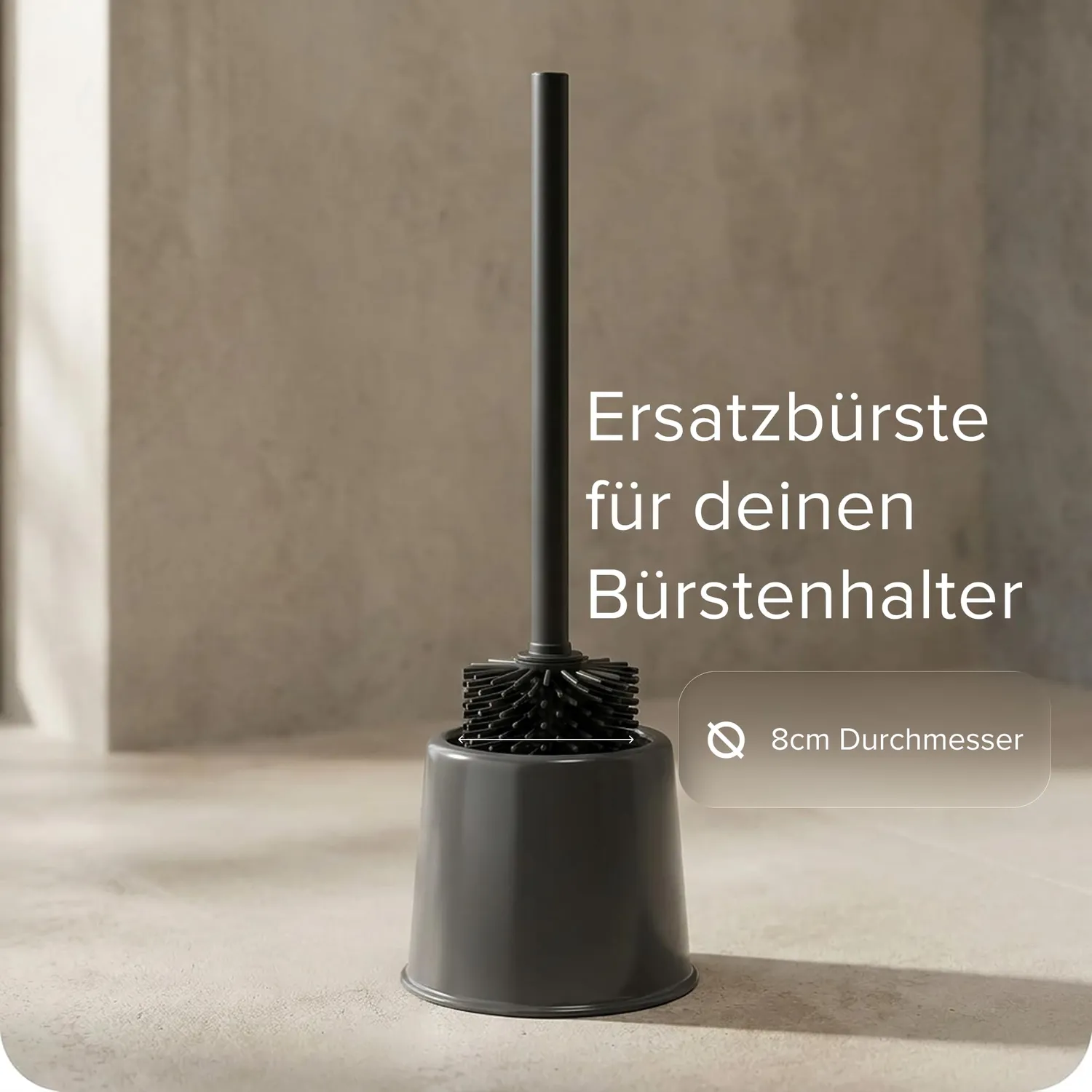 blackswedenhome Silikon-Toilettenbürste schwarz 2er Set matt