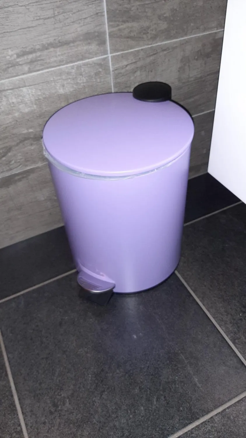 mDesign Abfalleimer Metall 5 Liter weiches Messing rund