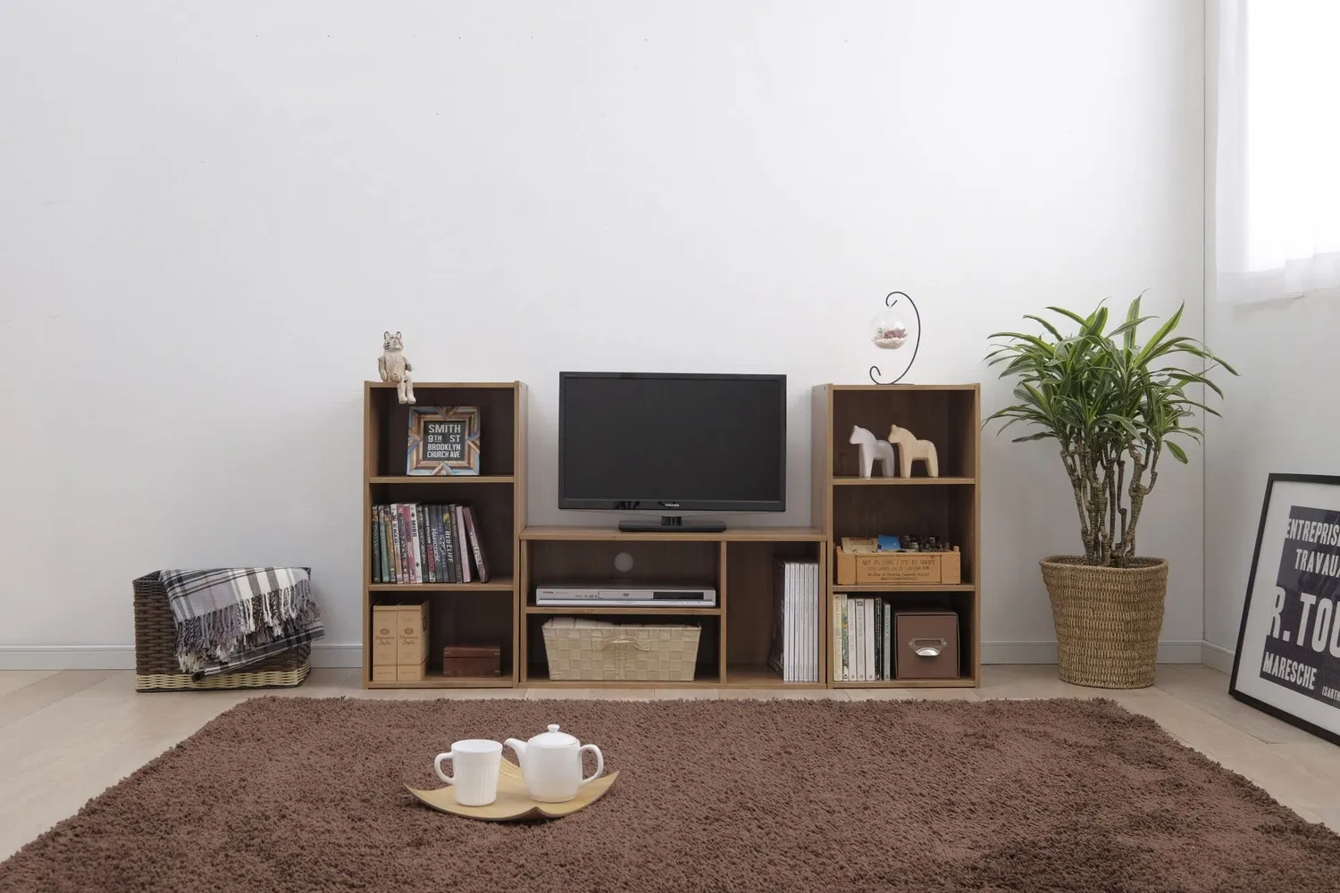 Iris Ohyama MDB-3S TV-Schrank hellbraun für 43 Zoll