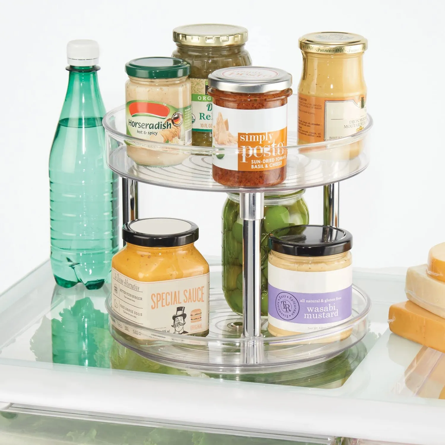 mDesign Lazy Susan Gewürzregal Dreh 2-stöckig 2er-Set
