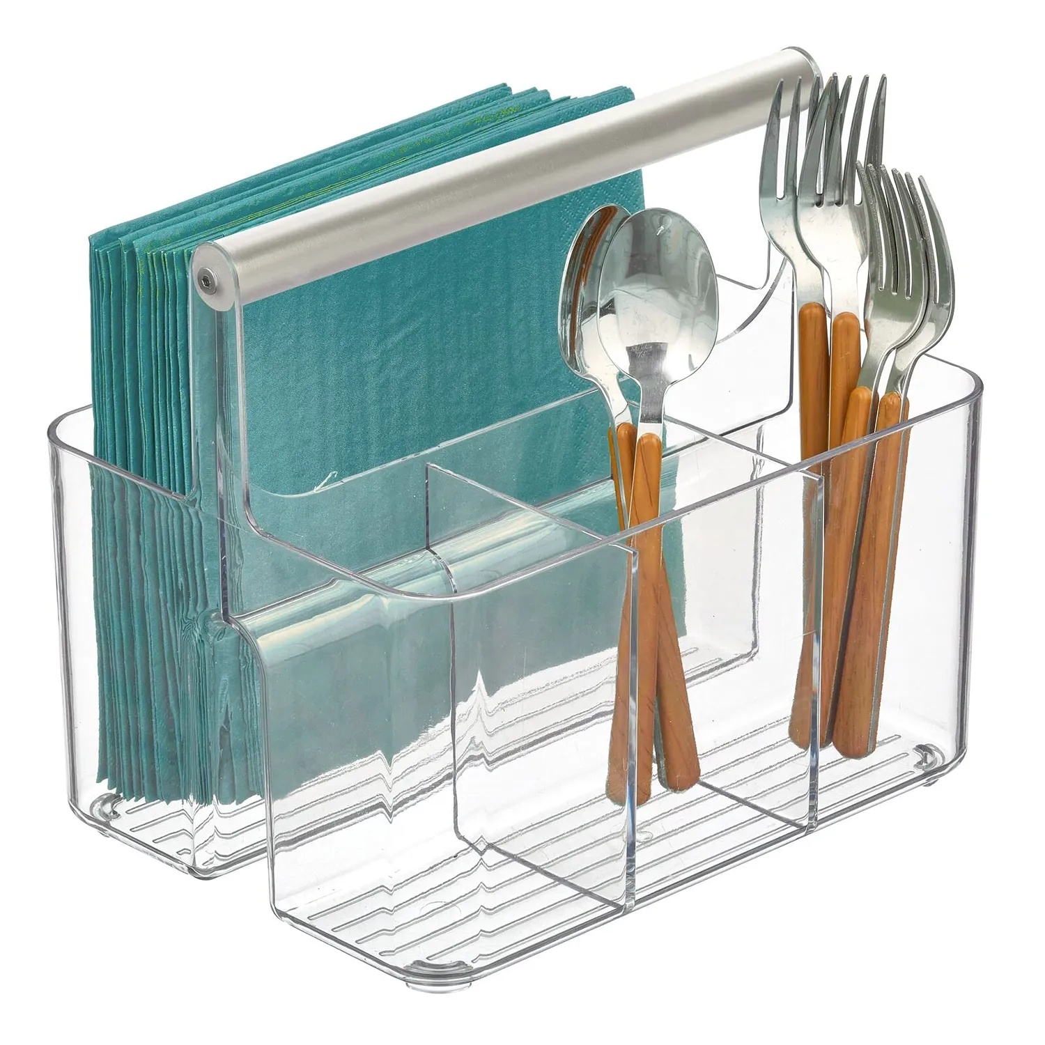 mDesign Aura Aufbewahrungskorb Kunststoff Transparent Griff