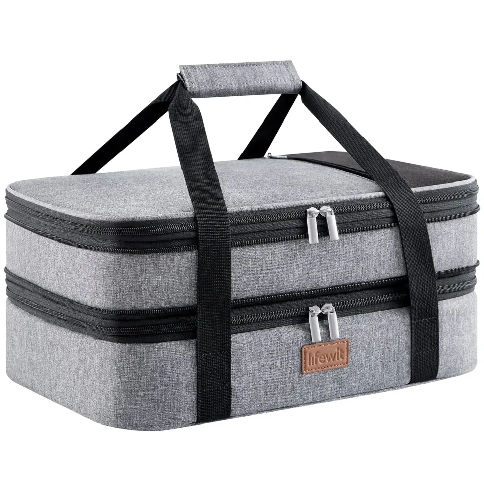 Lifewit Lunch Bag Kühltasche Grau erweiterbar