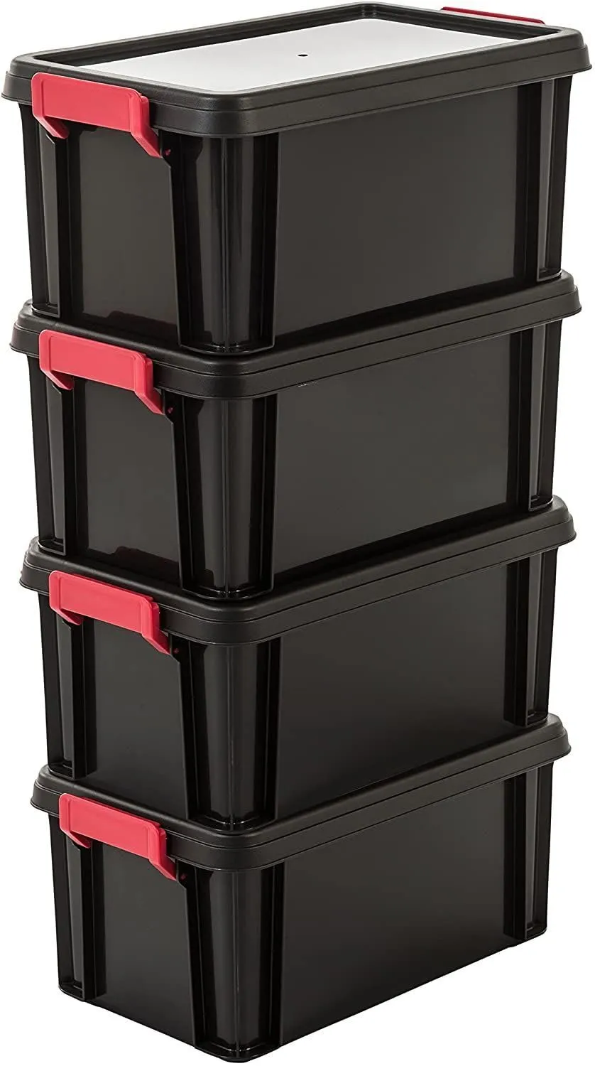 Iris Ohyama MBX-38 Aufbewahrungsbox 38L schwarz mit Deckel