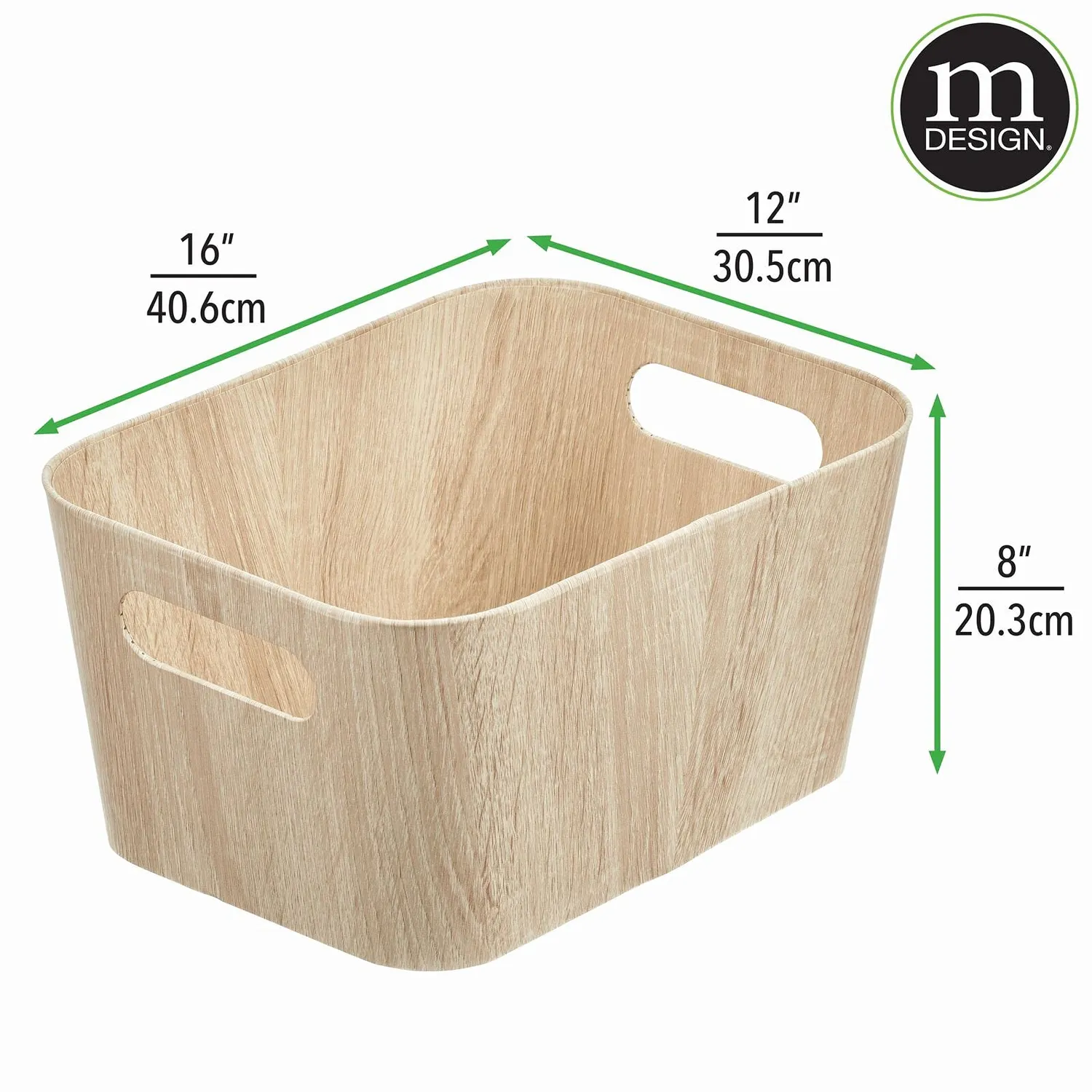 M Design Aufbewahrungsbox Karton 2er-Set weiß mit Griffen