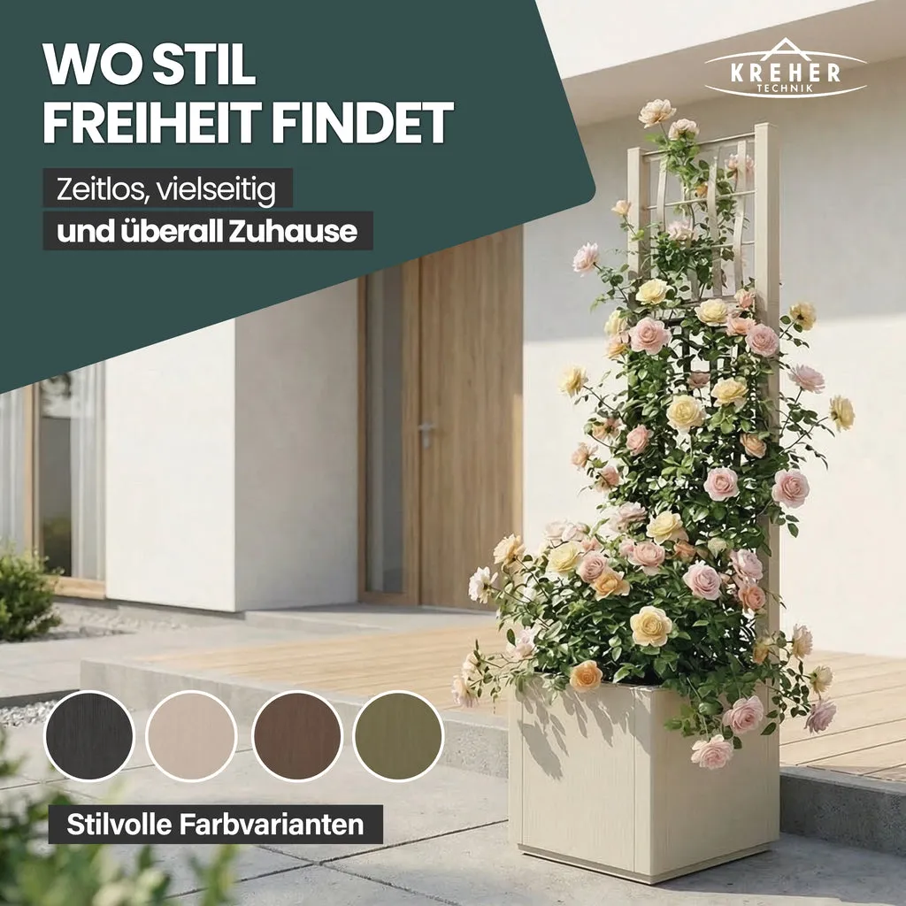 Kreher Ethica Spalier XL 36x36x140 Beige mit Pflanzkasten