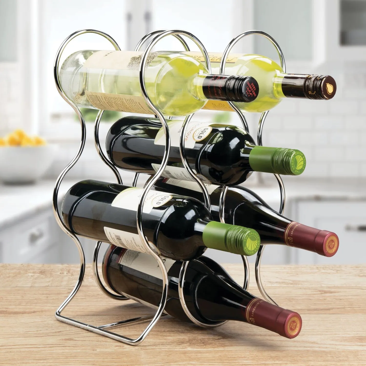 mDesign Weinregal Metall 2er Set 6 Flaschen silber