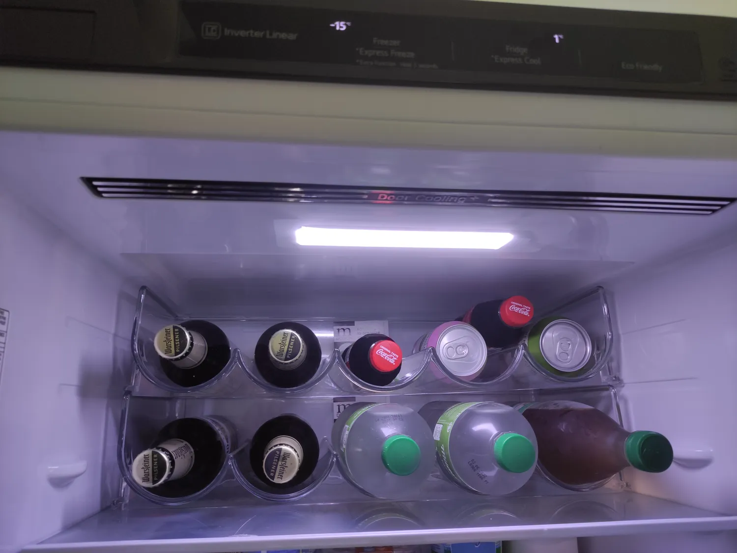 mDesign Flaschenhalter Kühlschrank Weinständer 5 Flaschen transparent