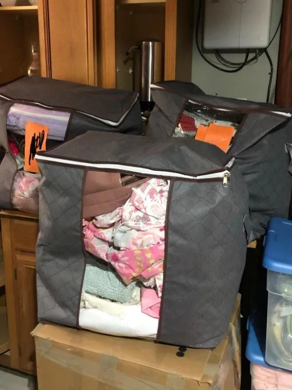 Lifewit Aufbewahrungstasche 90L grau 3er Pack Sichtfenster