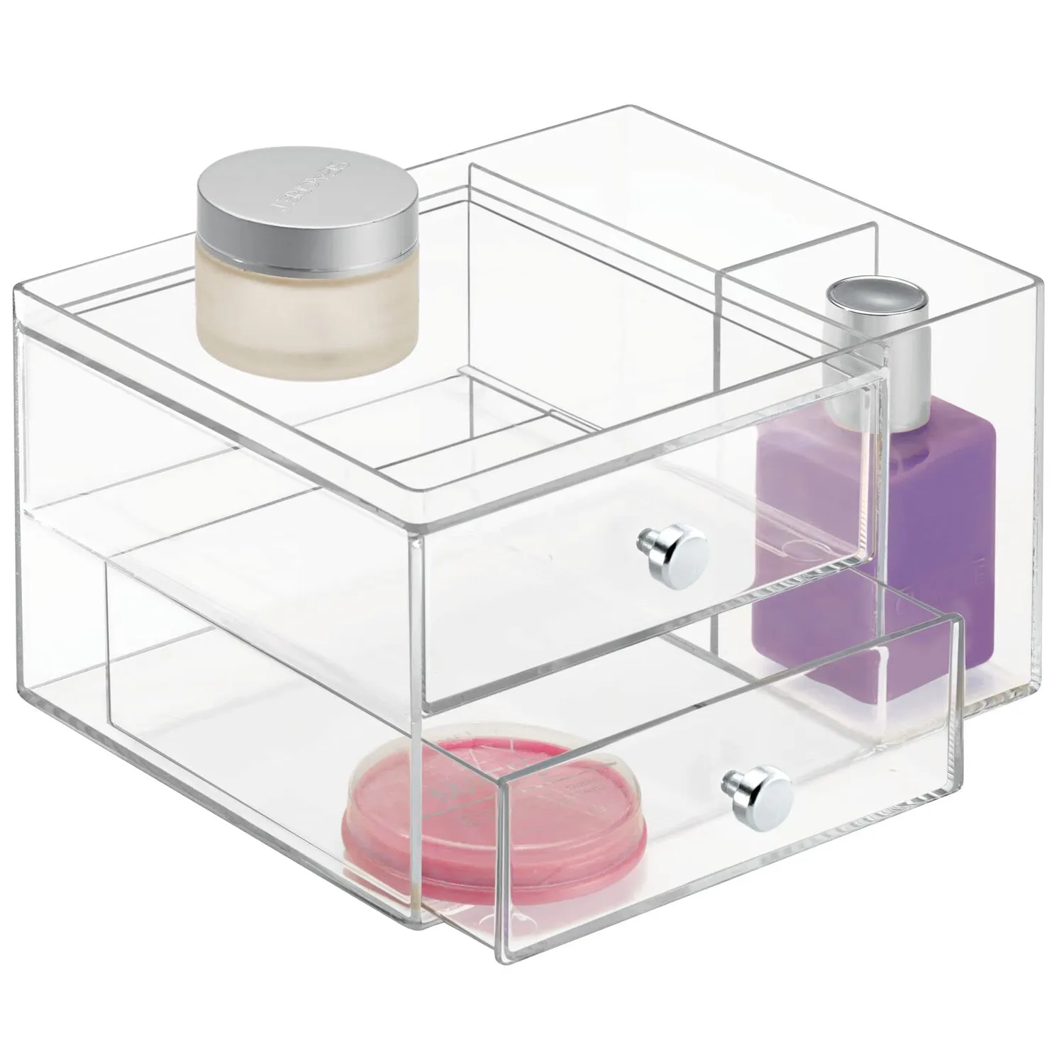 mDesign Schubladenbox Kosmetik Tower transparent 5 Fächer