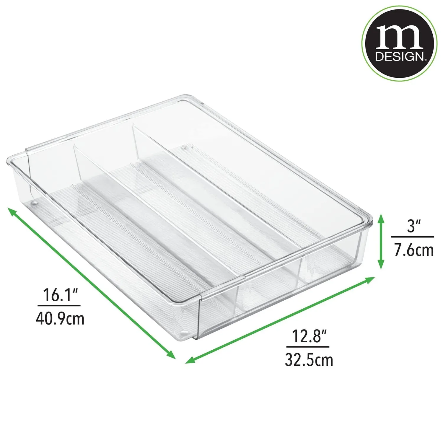 M Design Besteckeinsatz verstellbar Schubladenbox 4er-Set durchsichtig