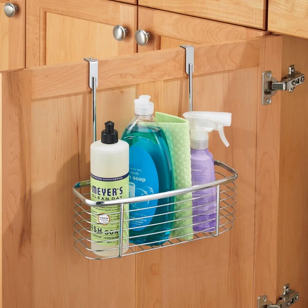 mDesign Küchen-Organizer Hängeablage Tür Chrom 28x30,5