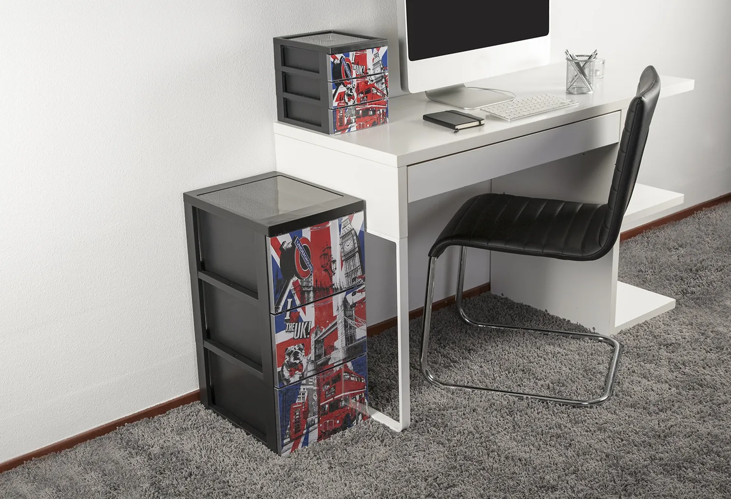 Iris Ohyama SCF-303 Rollcontainer 3 Schubladen London