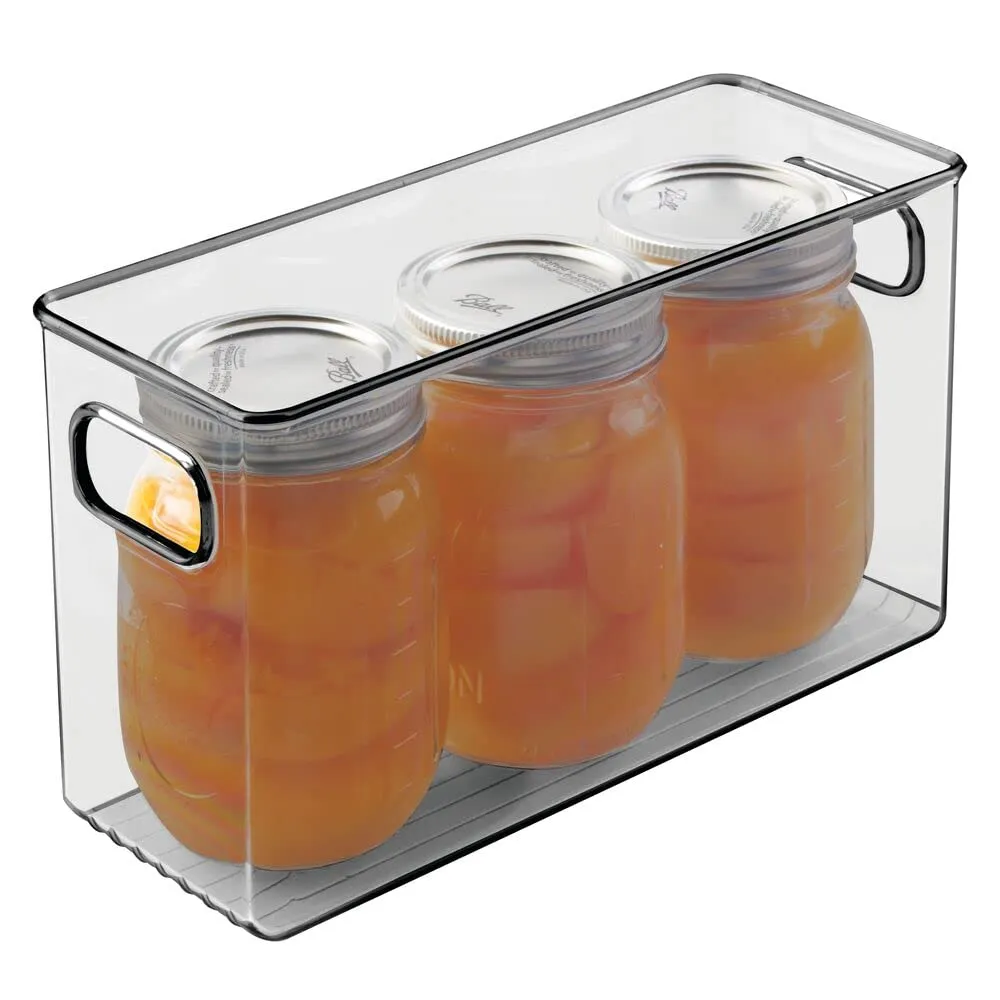 mDesign Kühlschrankkorb Aufbewahrungsbox 2er Set grau