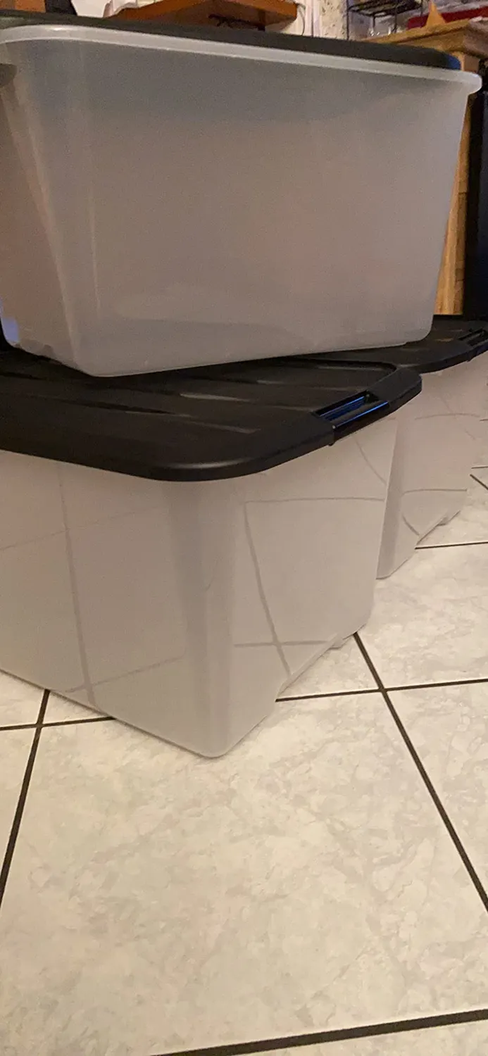 Iris Ohyama Aufbewahrungsbox 45L 3er-Set Schwarz Deckel