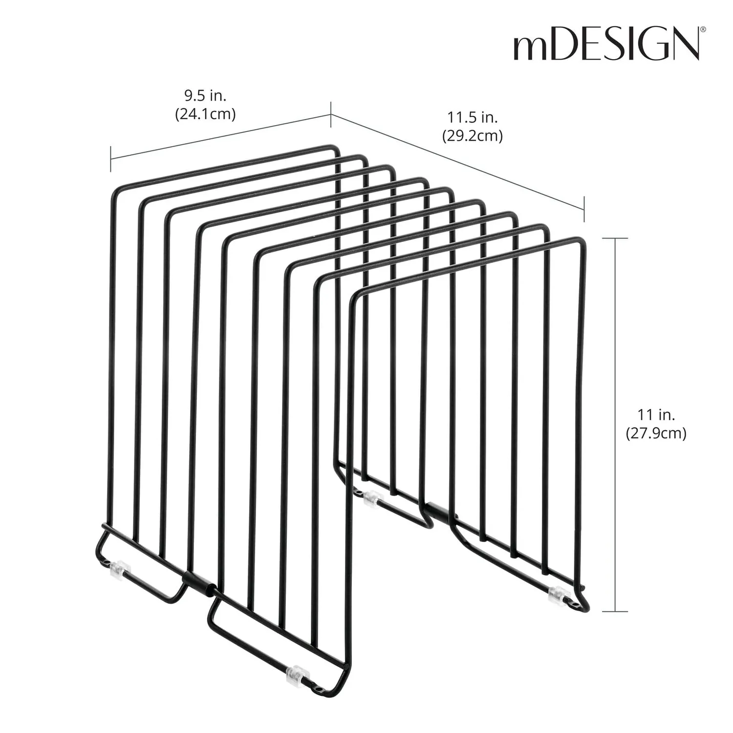 mDesign Küchen Organizer Metall Pfannenhalter 8 Fächer schwarz