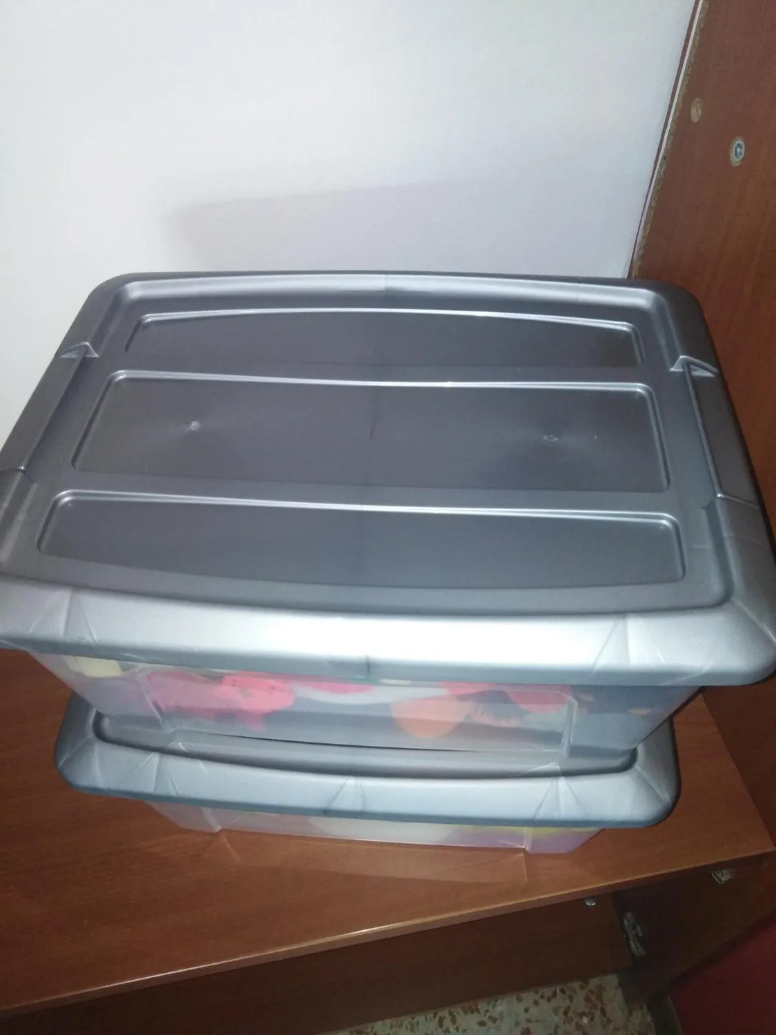 Iris Ohyama NTB-15 Aufbewahrungsbox 15L 6er silber mit Clips