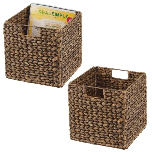 mDesign Aufbewahrungskorb Wasserhyazinthe 2er Set 26,7 cm