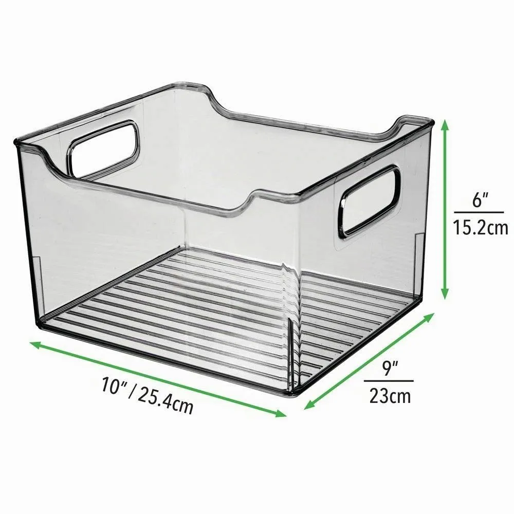 mDesign Aufbewahrungsbox Rauchgrau 25,4cm 4er-Set mit Griff
