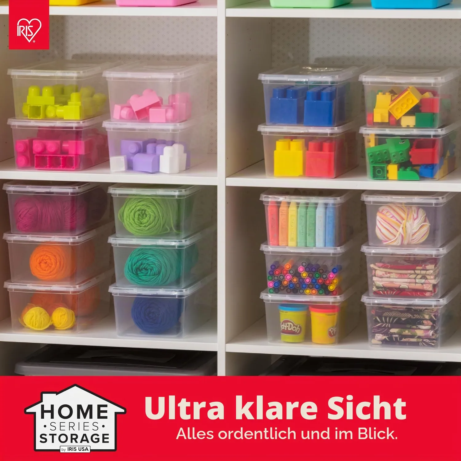 Iris Ohyama CNL-5 Aufbewahrungsbox 5L 20er-Set transparent