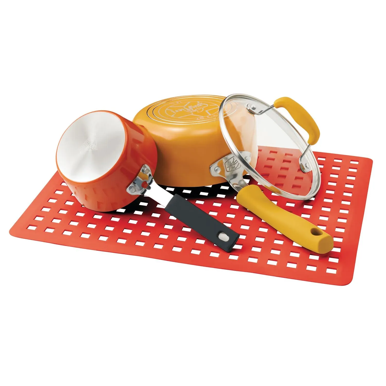 mDesign Spülbeckenschutz Set 3-teilig rot Kunststoff Matte