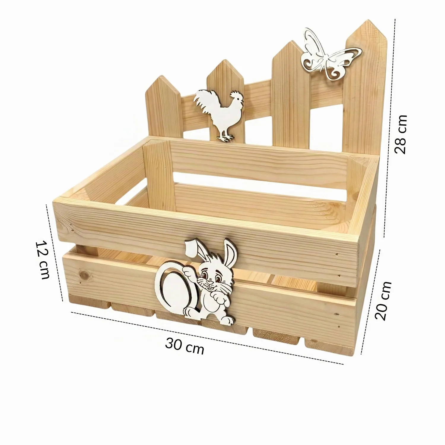 GoodFreshDecor Osterkiste 30x20x12 cm Natur Hase