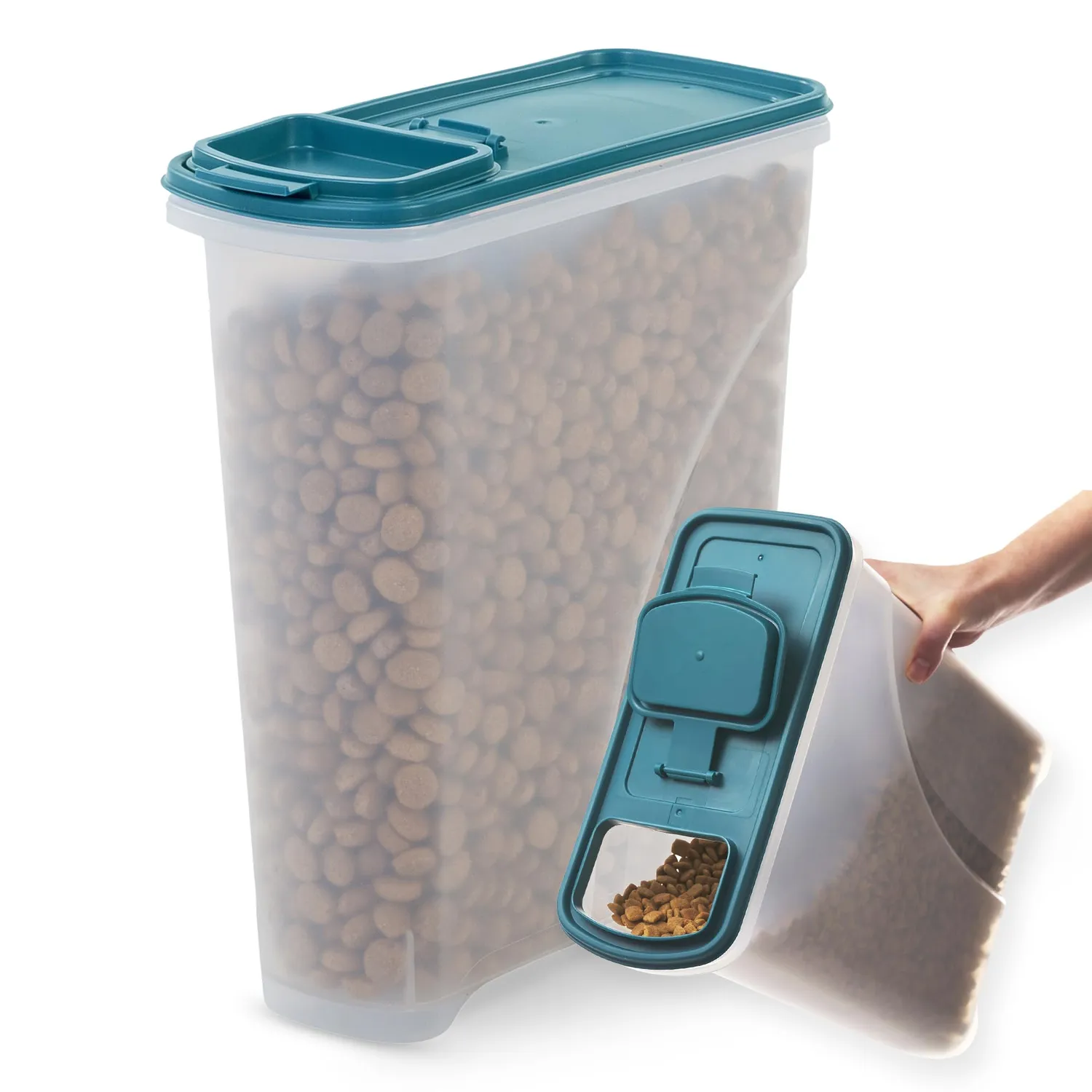 Iris Ohyama ATS-C Futterbox Weiß 45L+20L luftdicht mit Rollen