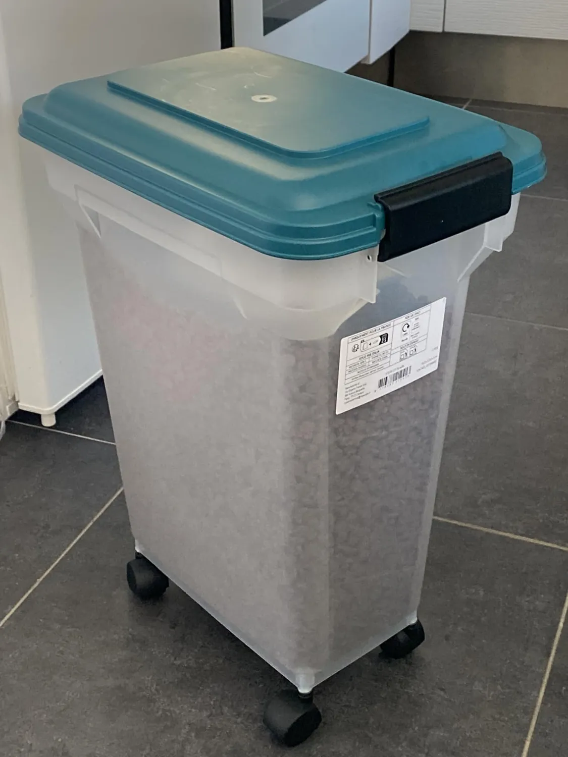 Iris Ohyama ATS-C Futterbox Weiß 45L+20L luftdicht mit Rollen