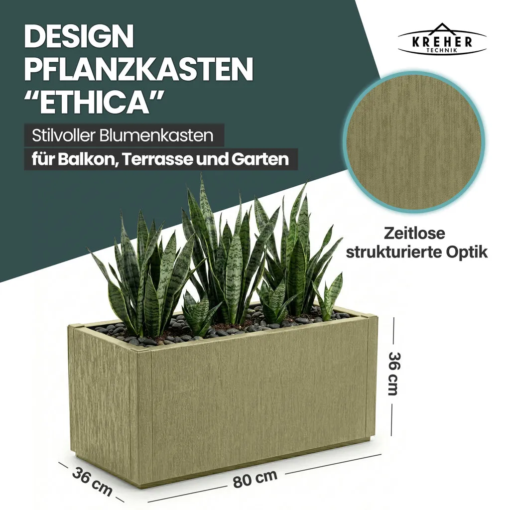 Kreher Ethica XL Pflanzkasten olivgrün 80 cm frostsicher