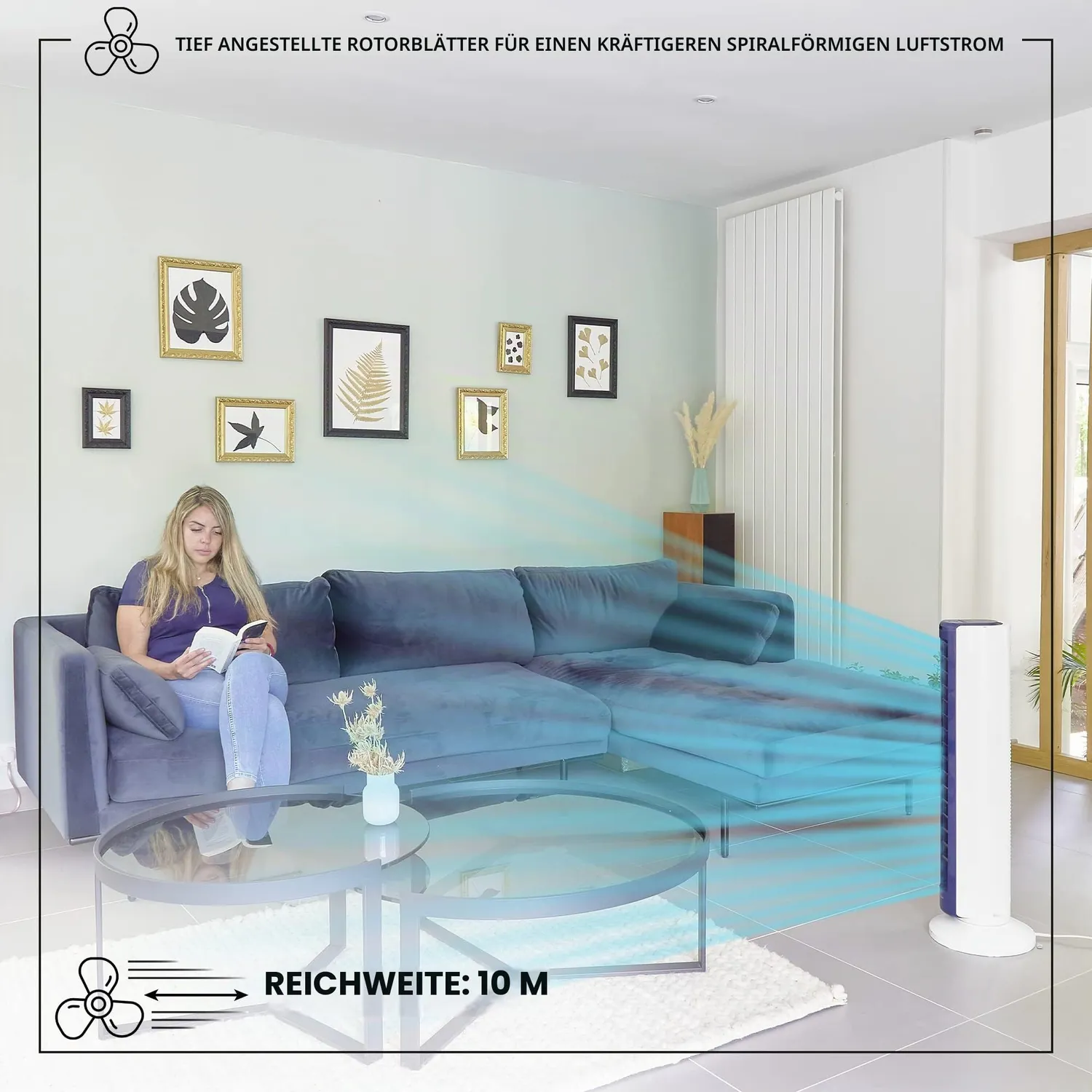 Iris Ohyama Woozoo TWF-C82T Turmventilator weiß leise
