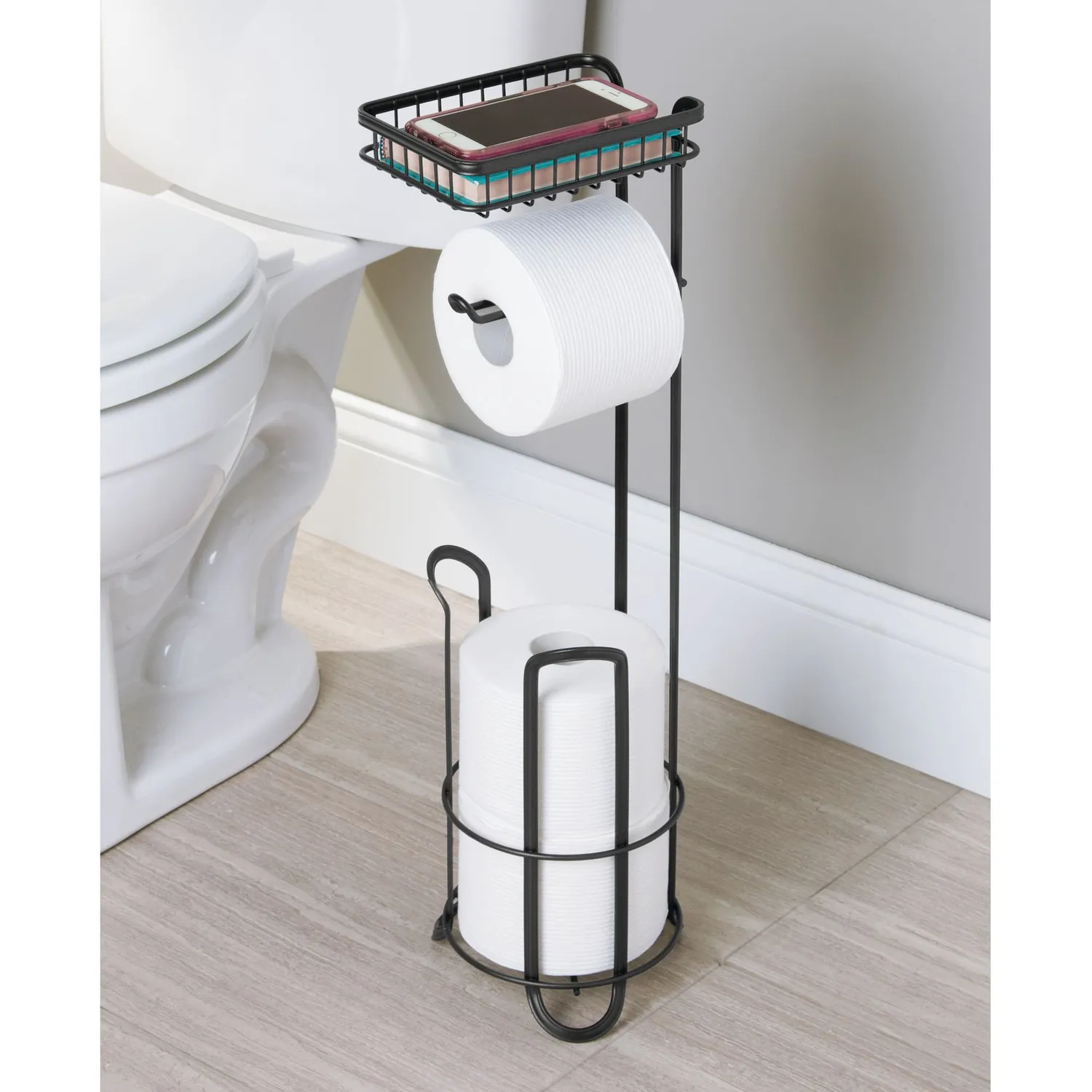 mDesign Toilettenpapierhalter 9401MDBSTEU Metall mattschwarz