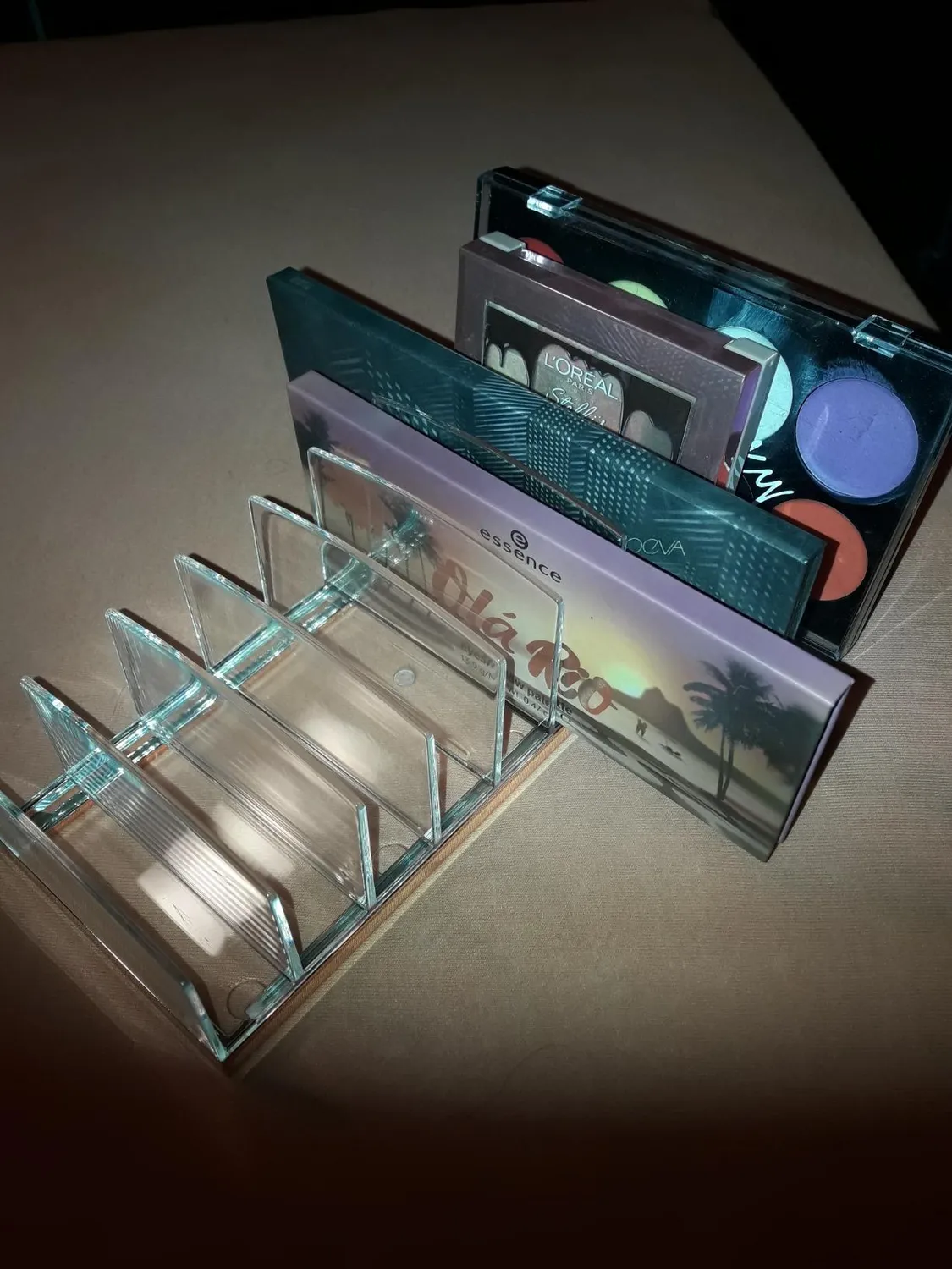 mDesign Kosmetik Organizer Kunststoff 9 Fächer transparent-messing