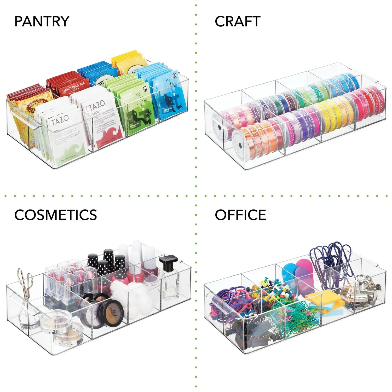 mDesign Kosmetik Organizer Box 8 Fächer durchsichtig