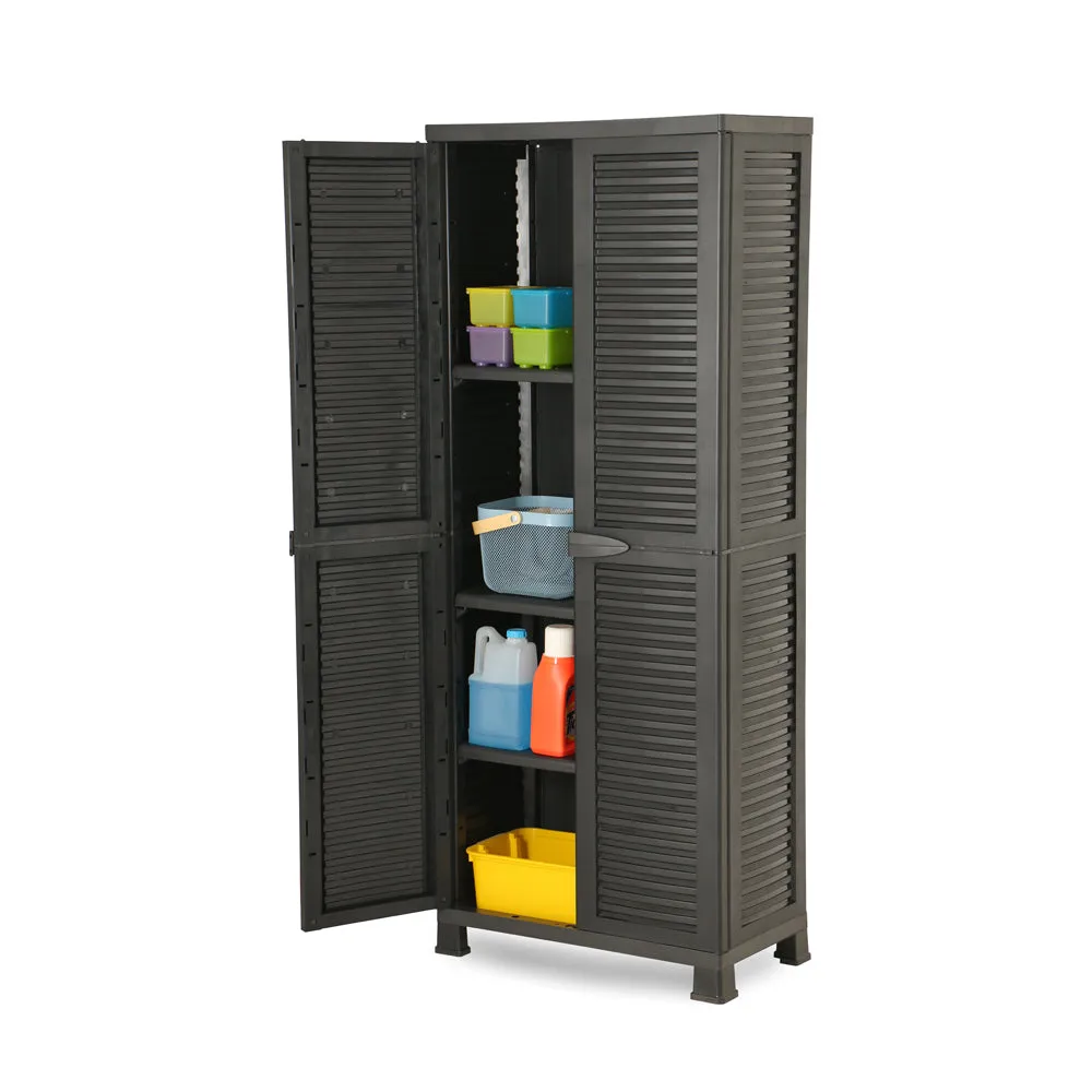 Kreher STAR Kunststoffschrank 68x40x171 cm schwarz abschließbar