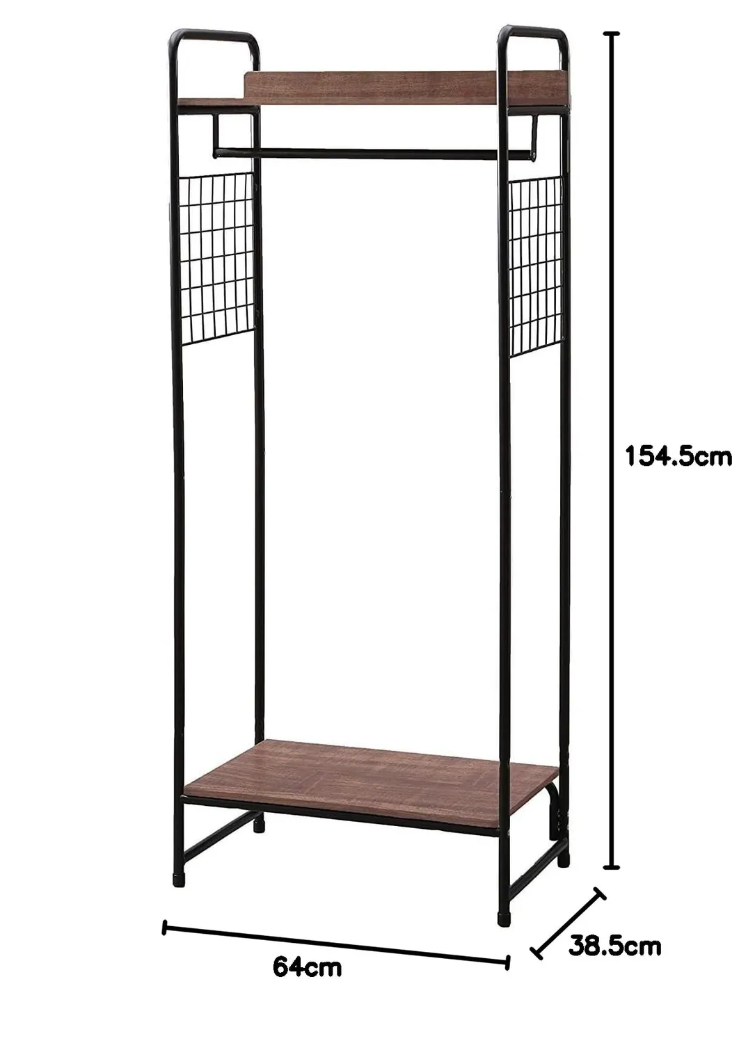 Iris Ohyama PI-B4 Garderobenständer Schwarz 4 Regale 40kg