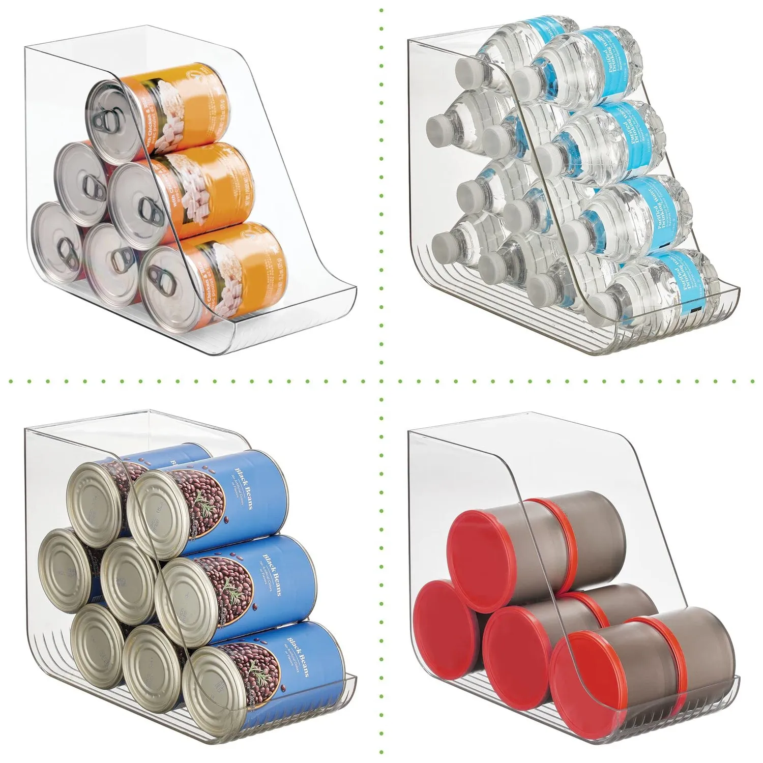 mDesign Dosenorganizer Transparent 4er-Set BPA-frei