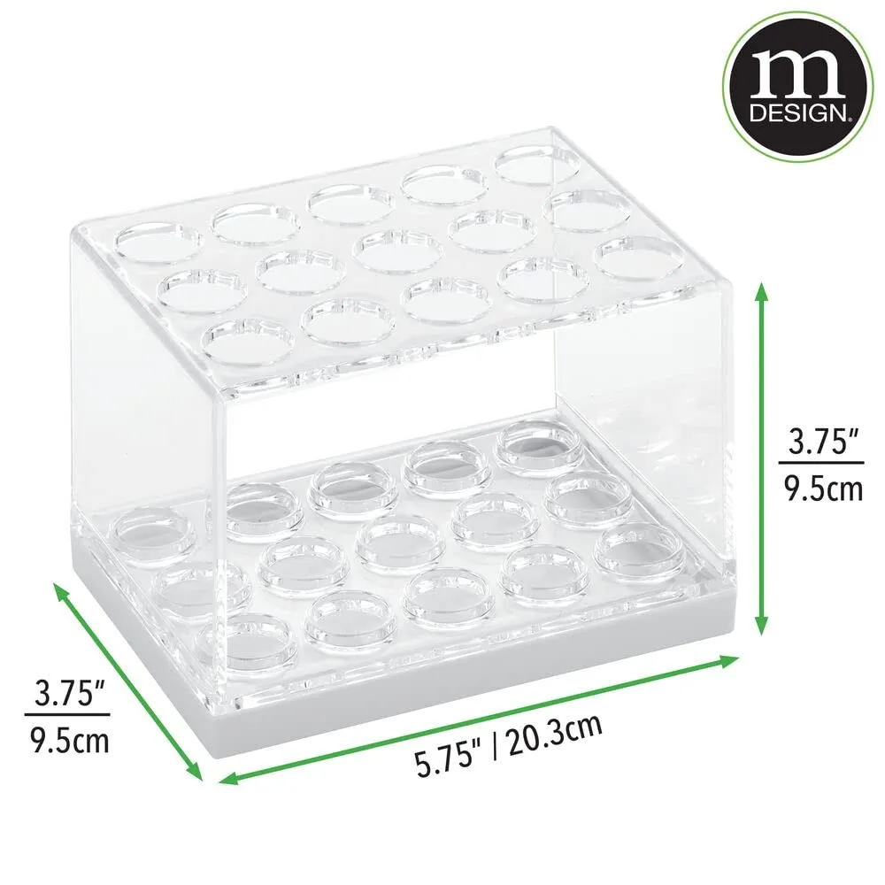 mDesign Kosmetik Organizer 15 Fächer transparent-weiß für Stifte