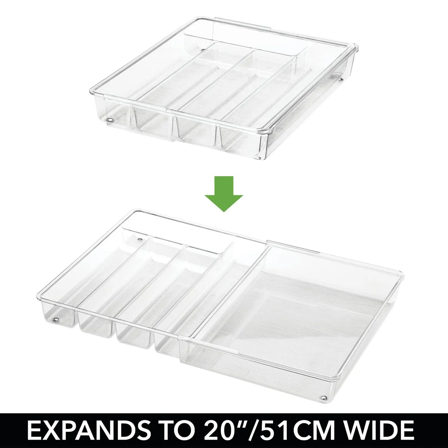 mDesign Besteckeinsatz transparent erweiterbar Schublade