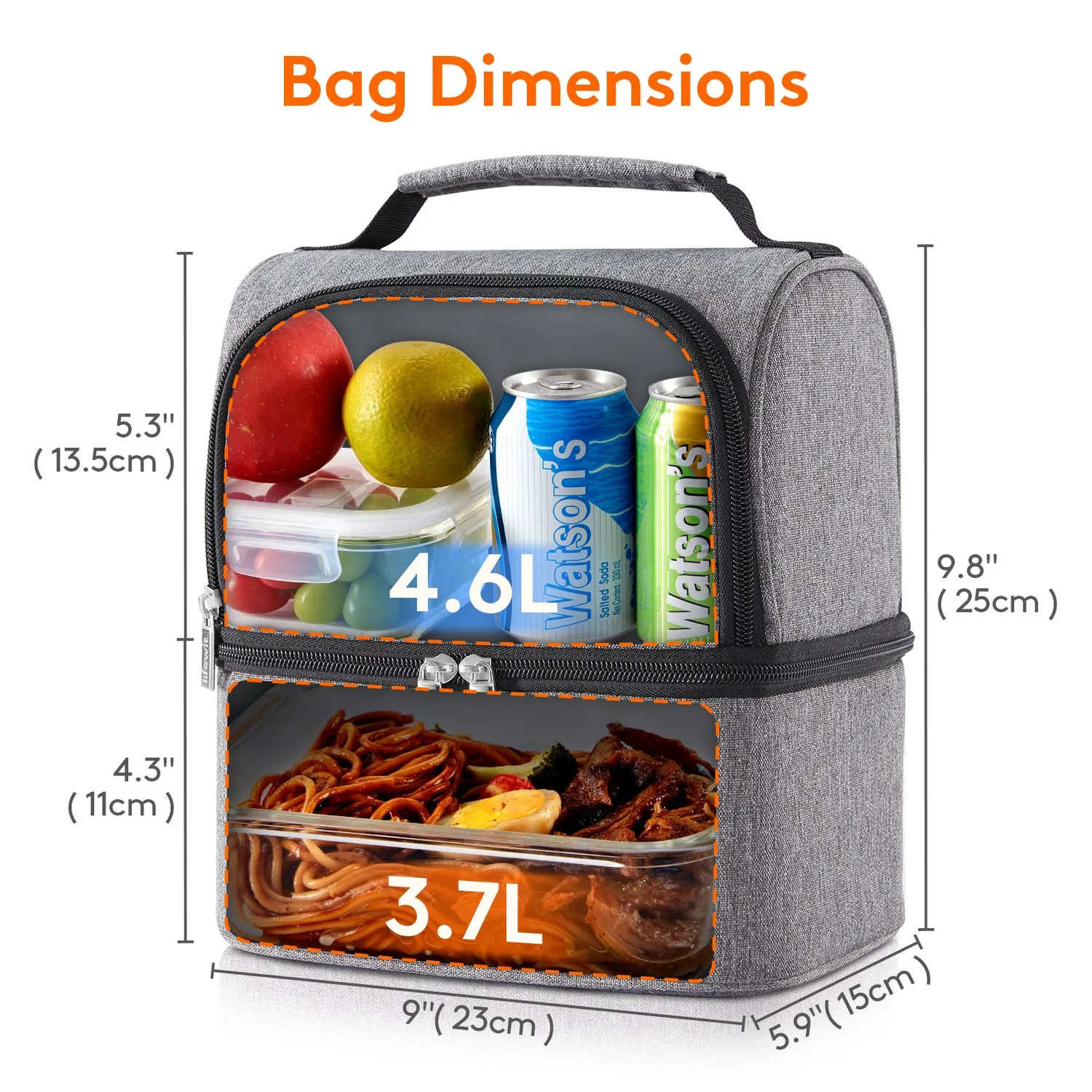 Lifewit 7L Kühltasche mit 2 Fächern isoliert
