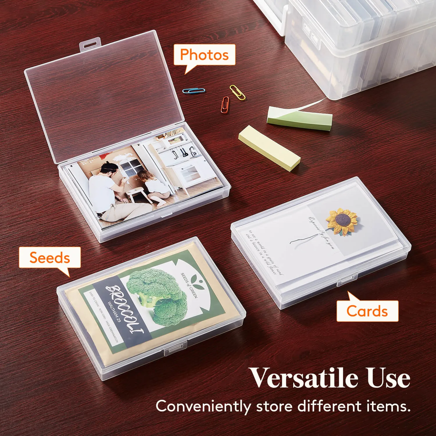 Lifewit Fotobox 4x6 Organizer mit 18 Boxen transparent