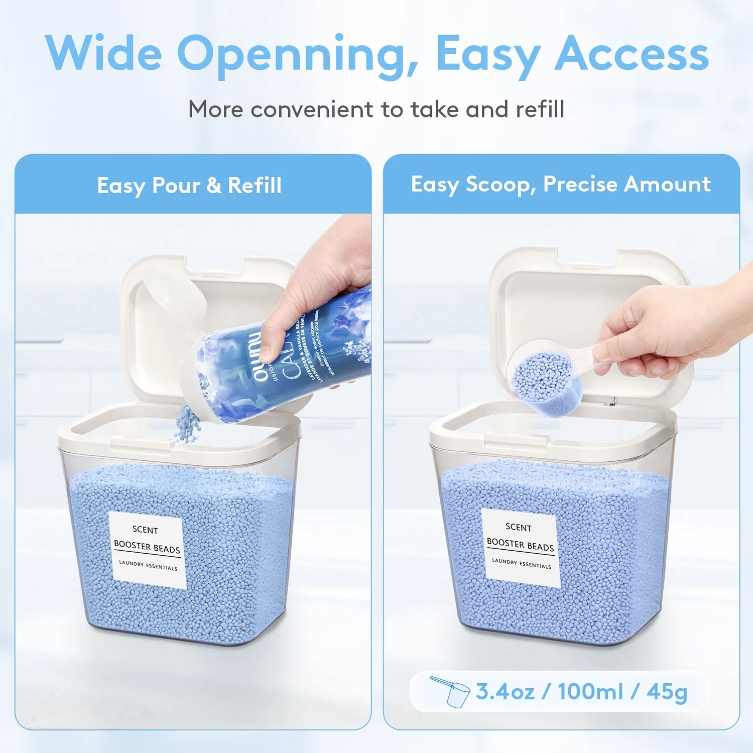 Lifewit Waschmittelbox 3er-Set mit Deckel 1,9L+2,7L