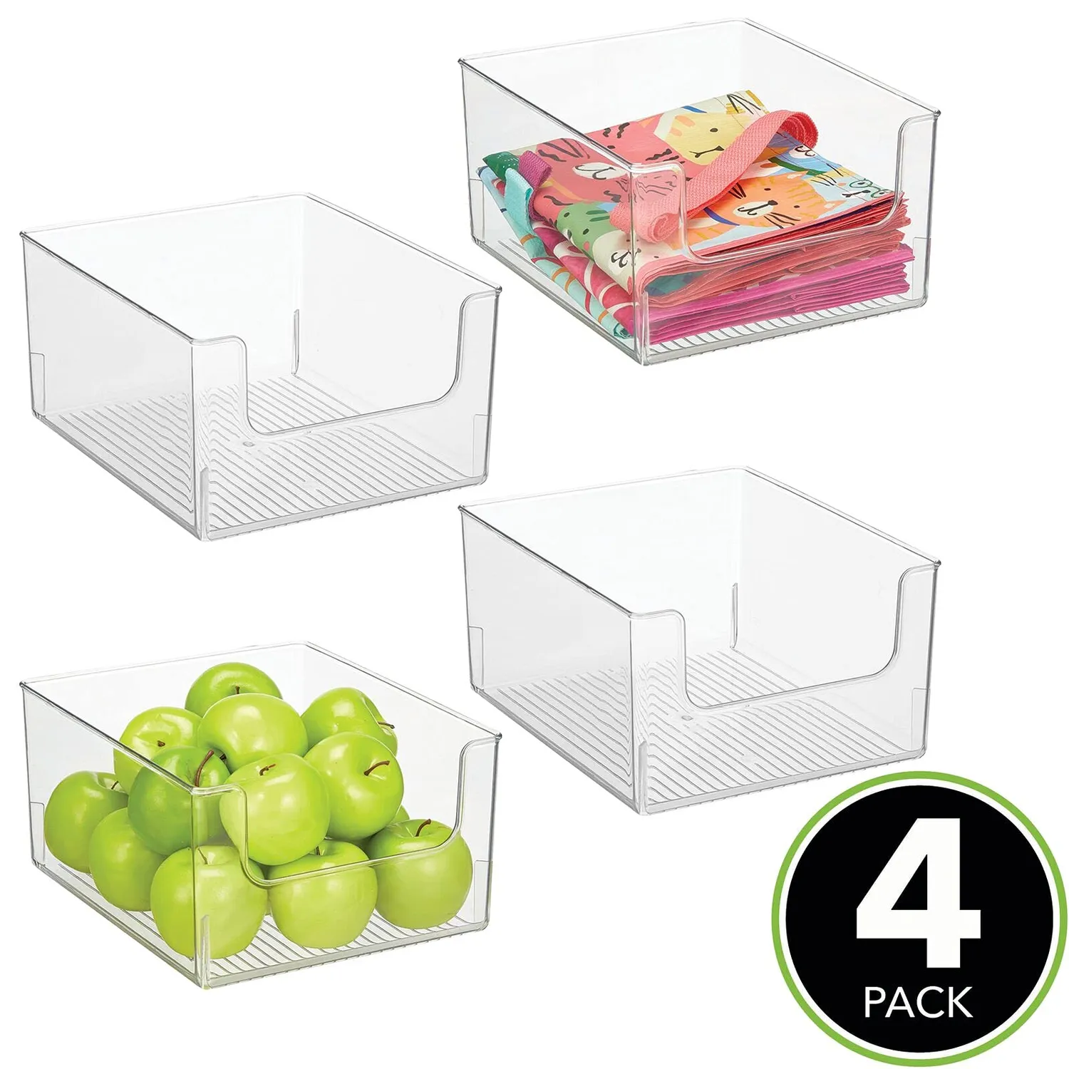 mDesign Lebensmittelbox Vorratsbehälter 4er 30,5cm transparent