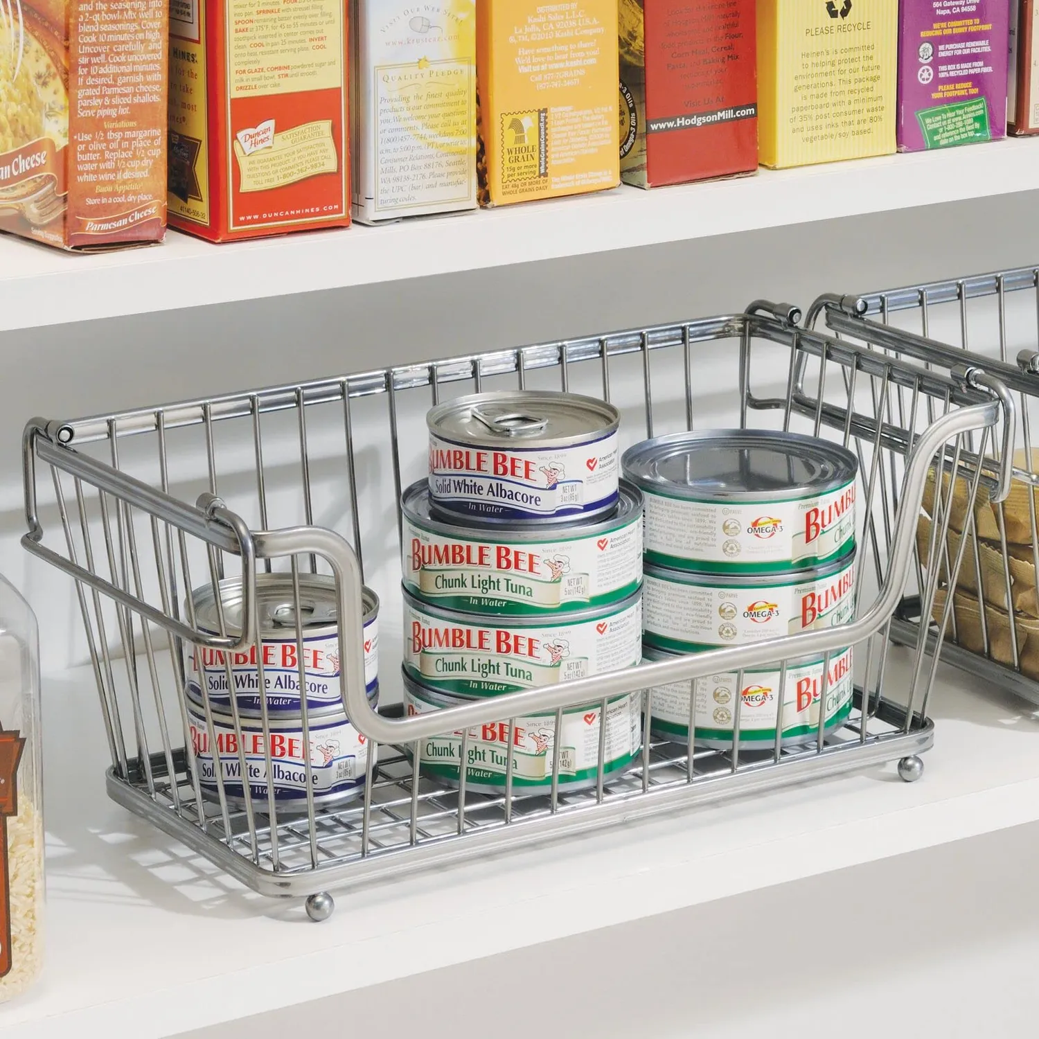 mDesign 06100MDKEU Drahtkorb 6er-Set silber stapelbar