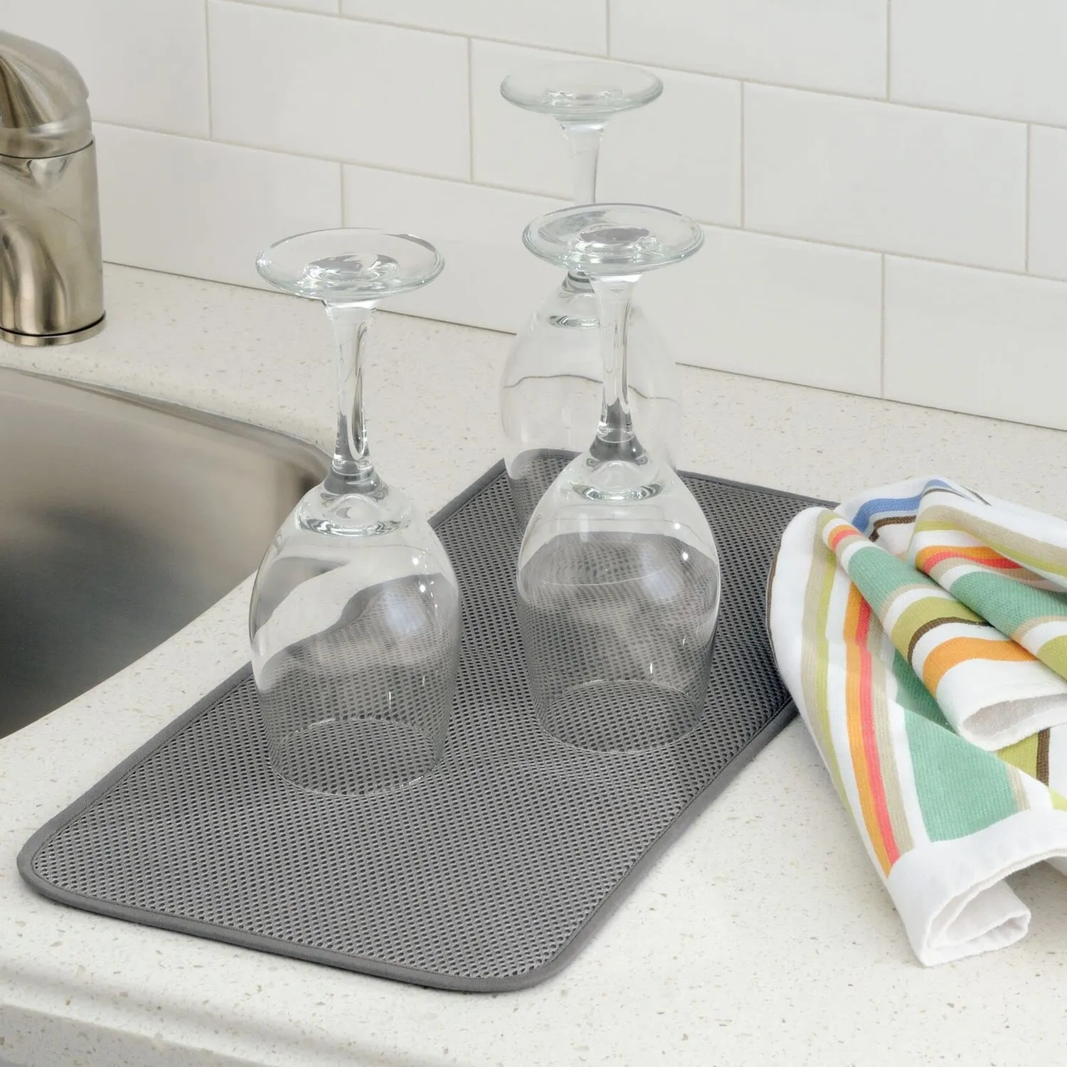 mDesign 379MDKEU Abtropfgestell Stahl silber mit Matte