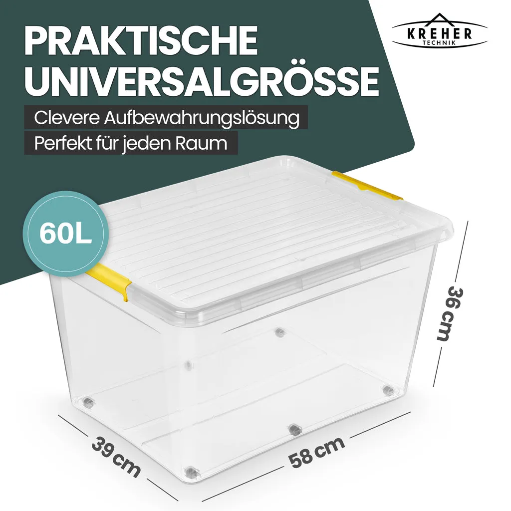 Kreher Simple Store Aufbewahrungsbox 60 Liter transparent 1 Stück