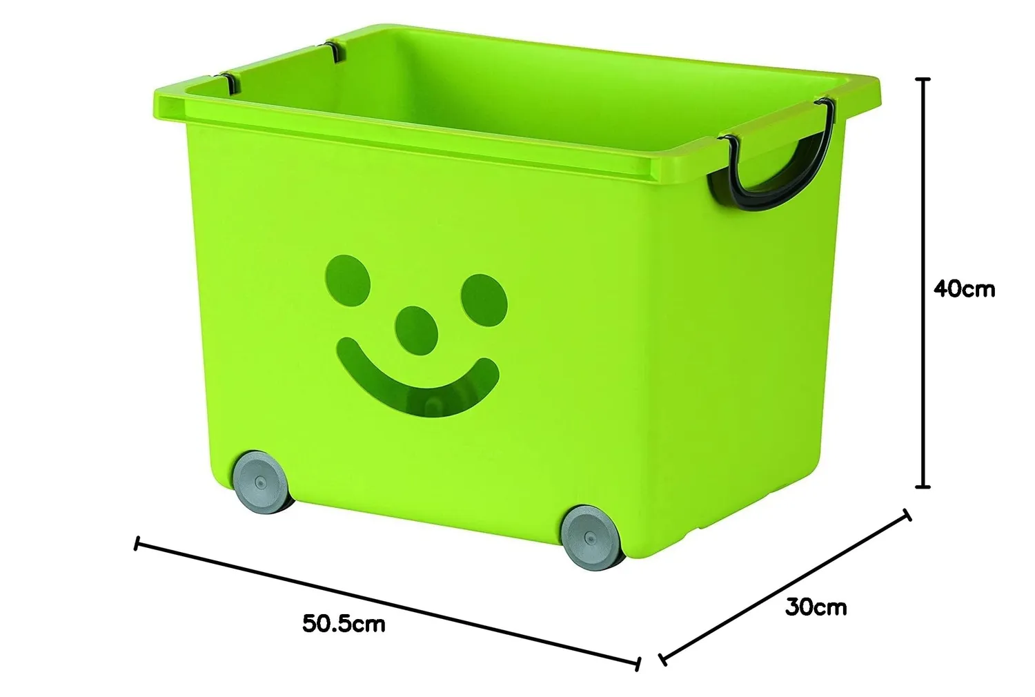 Iris Ohyama KCB-43 Spielzeugbox 34 L 2er-Set grün mit Rädern