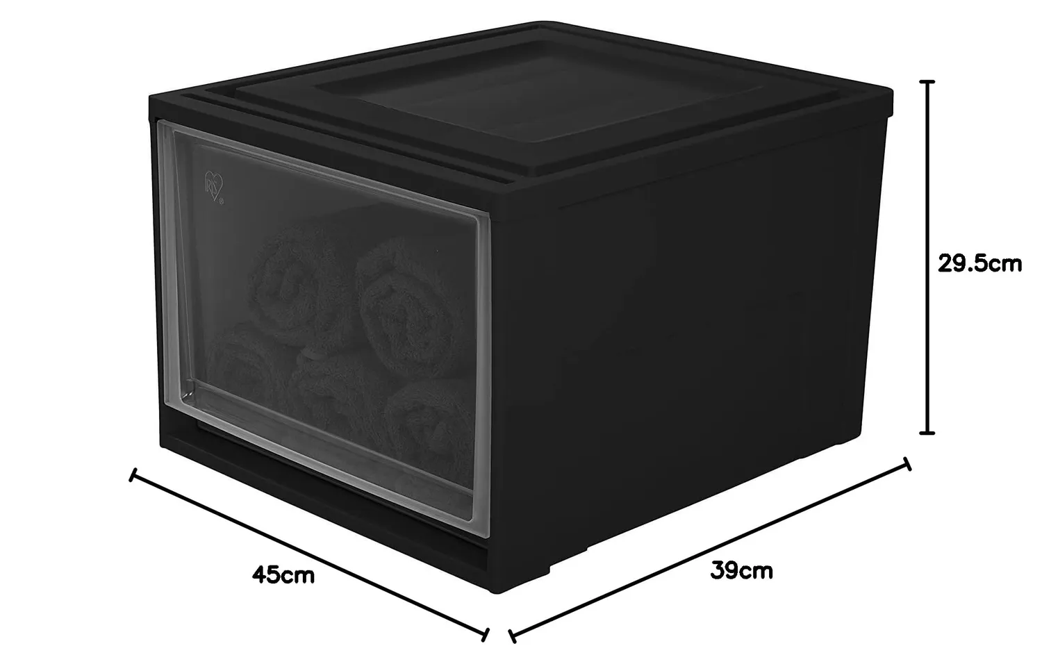Iris Ohyama MS L Schubladenbox 40 L Schwarz