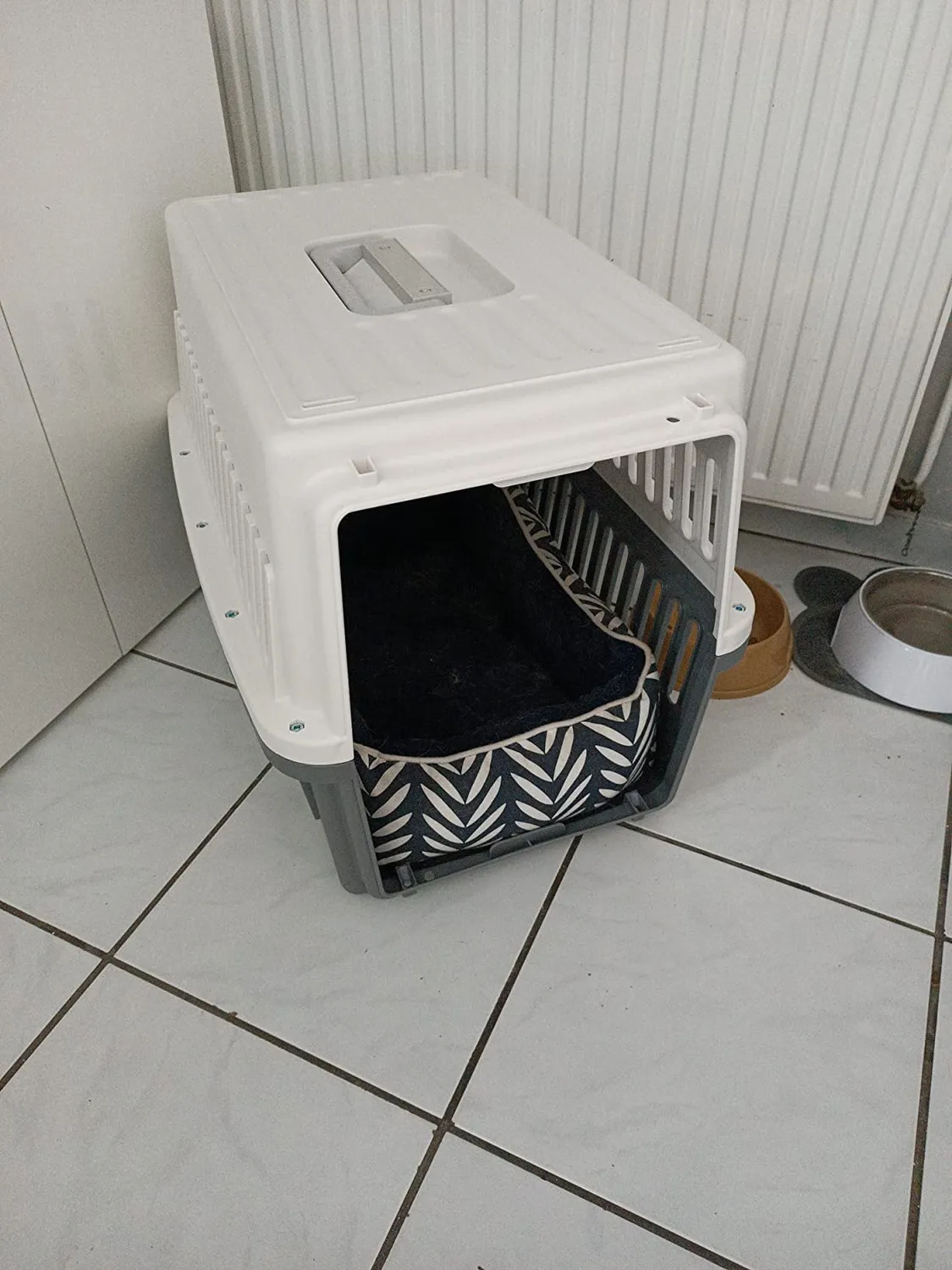 Iris Ohyama ATC-670 Transportbox Hund Katze grau 2-Türen