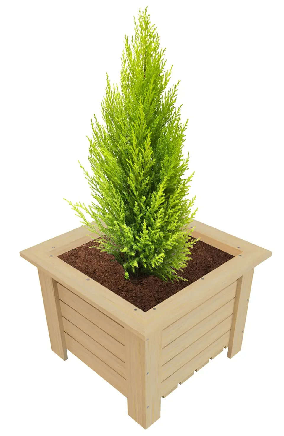 GoodFreshDecor Pflanzkasten Holz 40x40x30 cm natur